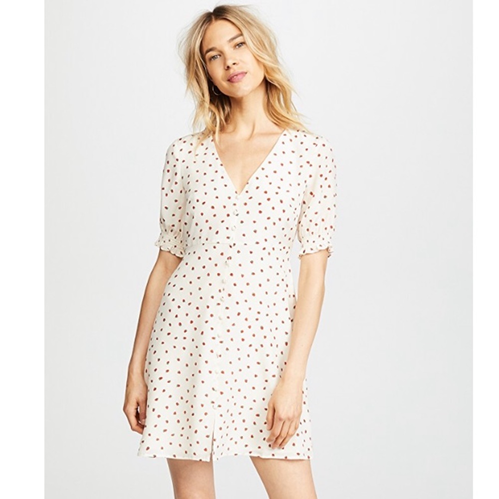 SOLD - Madewell Silk Strawberry Dress